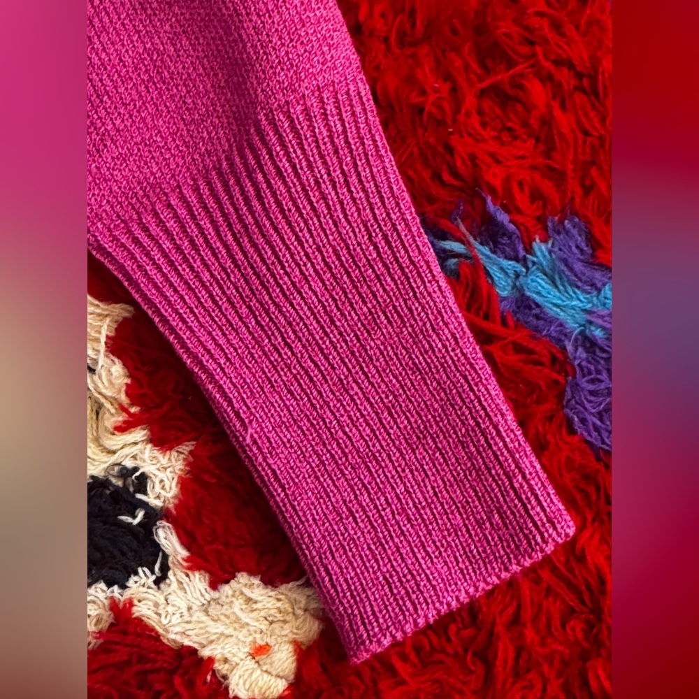 80s Vintage Liz Claiborne Raspberry Pink Knit Mini Dress Sz M - Picture 7 of 13
